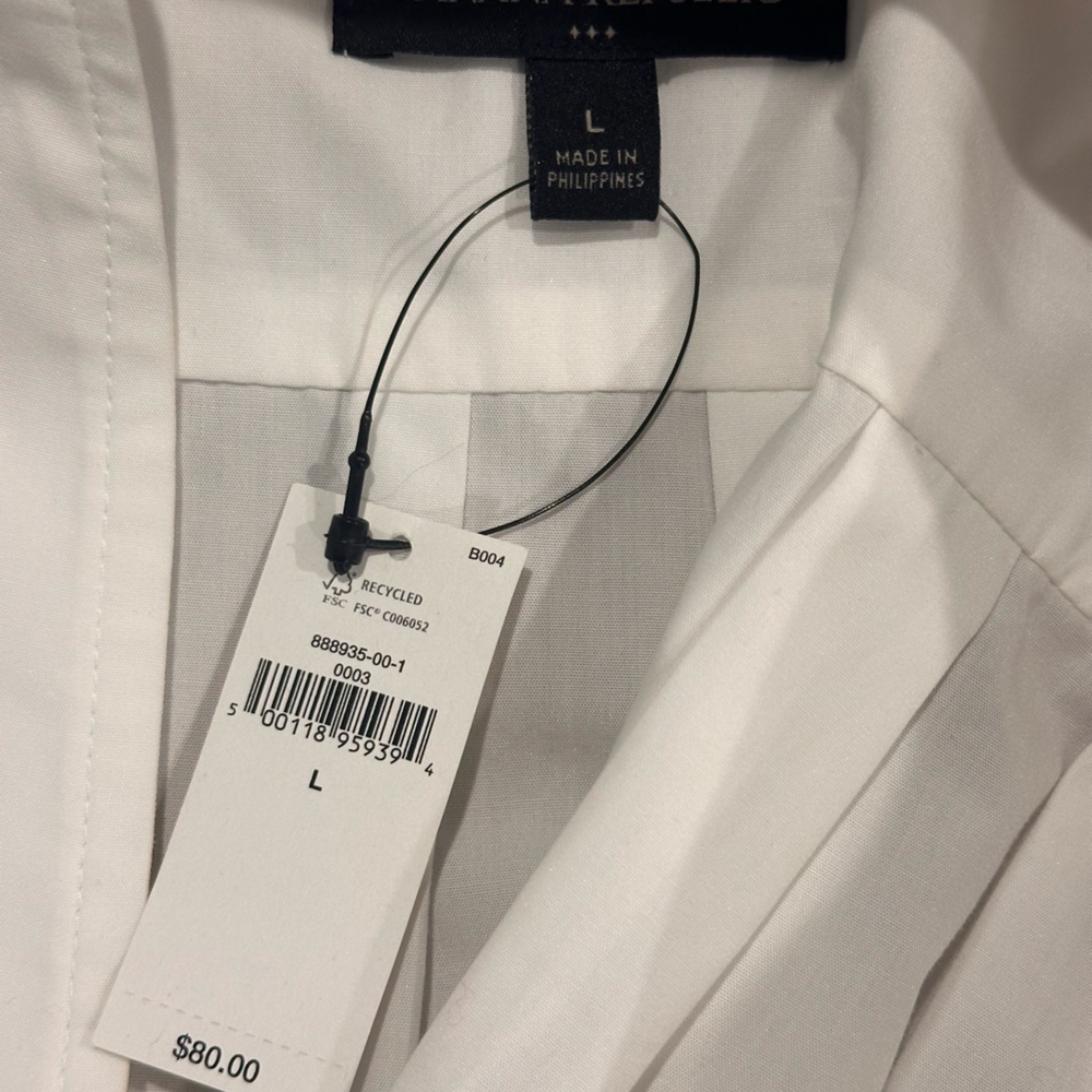 Banana Republic NWT White Blouse Size L 🤍 - Picture 4 of 6